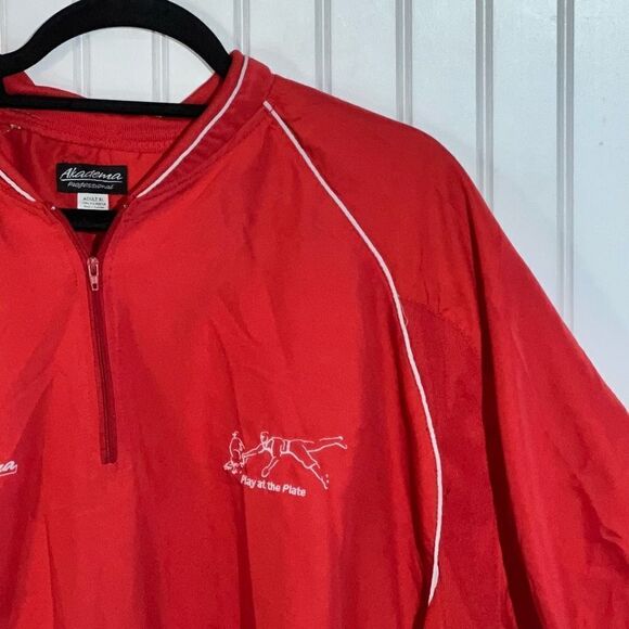 Akadema Play At The Plate Top Mens X-Large Red White Baseball Shirt Short Sleeve - Picture 5 of 13